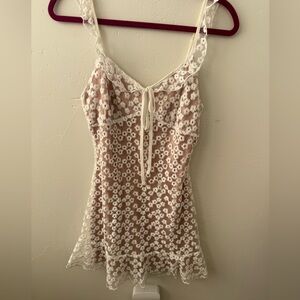 White Floral Mini Dress